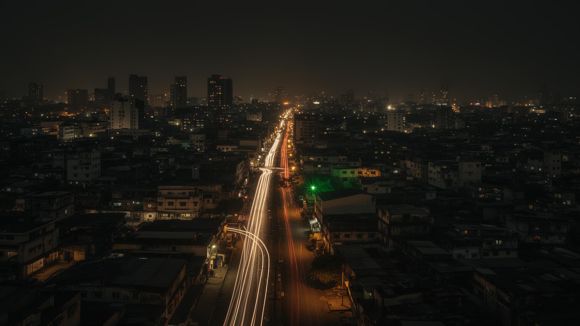Lagos night skyline